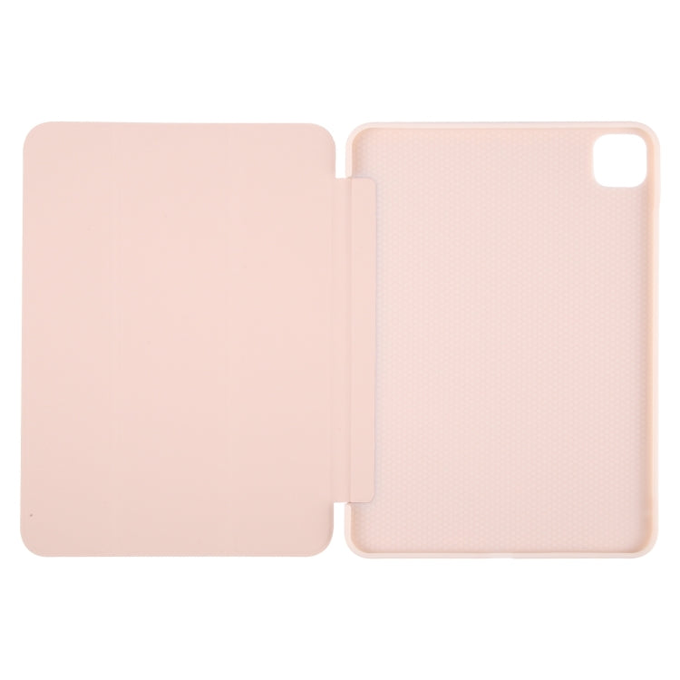 For iPad Pro 13 2024 GEBEI 3-folding Holder Shockproof Flip Leather Tablet Case(Pink) - iPad Pro 13 2024 Cases by GEBEI | Online Shopping South Africa | PMC TechLife | Buy Now Pay Later Mobicred