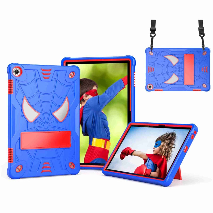 For Lenovo Tab M10 3rd Gen Spider Texture Silicone Hybrid PC Tablet Case with Shoulder Strap(Blue + Red) - Lenovo by PMC TechLife | Online Shopping South Africa | PMC TechLife | Buy Now Pay Later Mobicred