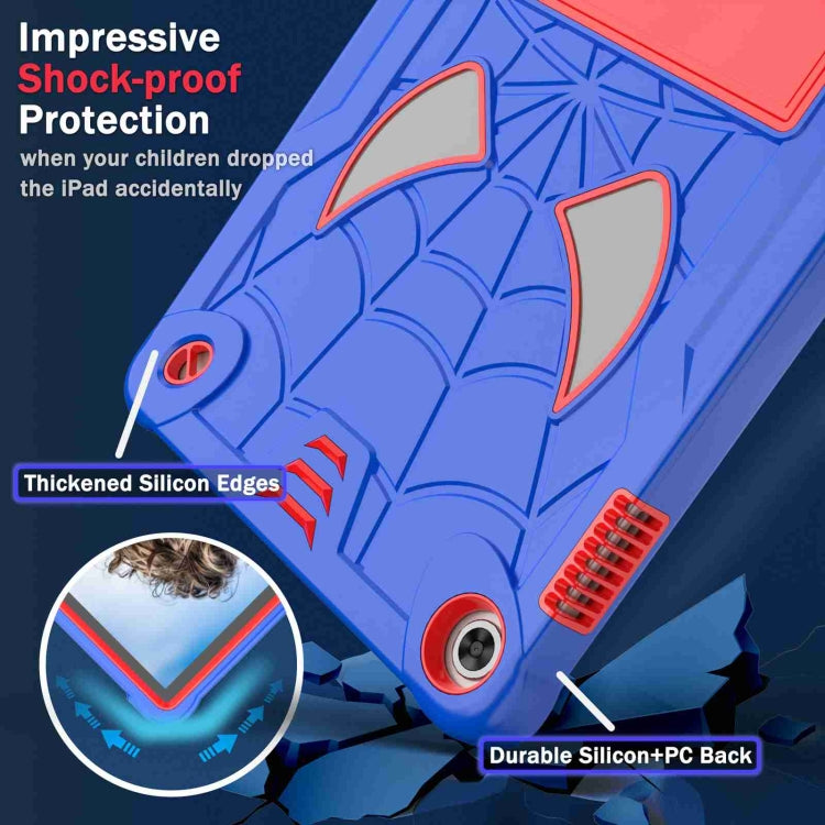 For Lenovo Tab M10 3rd Gen Spider Texture Silicone Hybrid PC Tablet Case with Shoulder Strap(Blue + Red) - Lenovo by PMC TechLife | Online Shopping South Africa | PMC TechLife | Buy Now Pay Later Mobicred