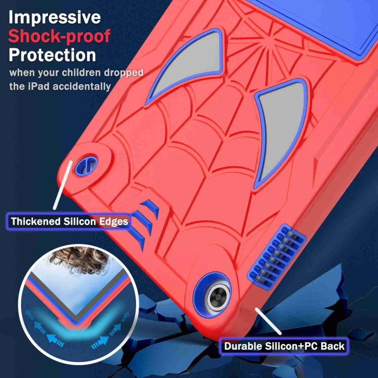 For Lenovo Tab M10 3rd Gen Spider Texture Silicone Hybrid PC Tablet Case with Shoulder Strap(Red + Blue) - Lenovo by PMC TechLife | Online Shopping South Africa | PMC TechLife | Buy Now Pay Later Mobicred