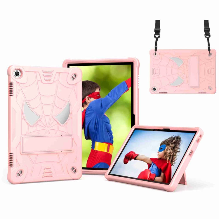 For Lenovo Tab M10 3rd Gen Spider Texture Silicone Hybrid PC Tablet Case with Shoulder Strap(Rose Gold) - Lenovo by PMC TechLife | Online Shopping South Africa | PMC TechLife | Buy Now Pay Later Mobicred