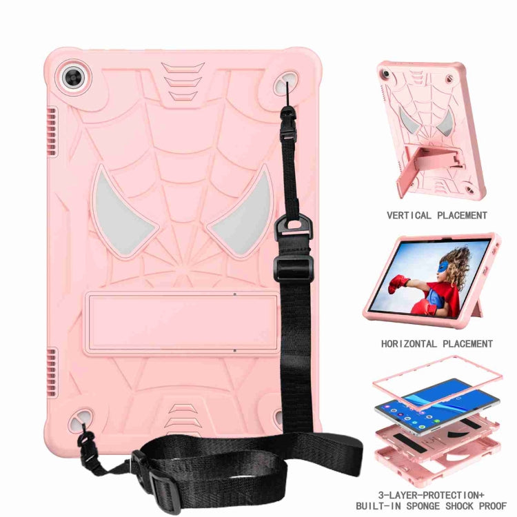 For Lenovo Tab M10 3rd Gen Spider Texture Silicone Hybrid PC Tablet Case with Shoulder Strap(Rose Gold) - Lenovo by PMC TechLife | Online Shopping South Africa | PMC TechLife | Buy Now Pay Later Mobicred