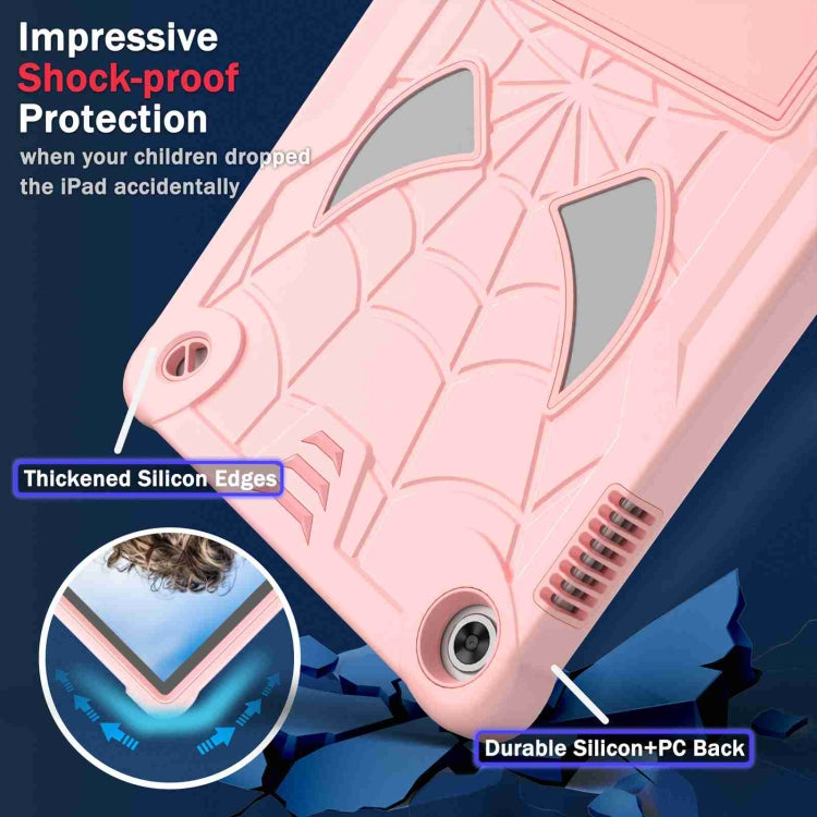 For Lenovo Tab M10 3rd Gen Spider Texture Silicone Hybrid PC Tablet Case with Shoulder Strap(Rose Gold) - Lenovo by PMC TechLife | Online Shopping South Africa | PMC TechLife | Buy Now Pay Later Mobicred