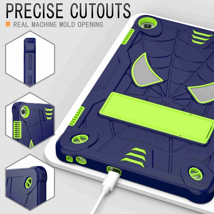 For Lenovo Tab M10 3rd Gen Spider Texture Silicone Hybrid PC Tablet Case with Shoulder Strap(Navy Blue + Yellow Green) - Lenovo by PMC TechLife | Online Shopping South Africa | PMC TechLife | Buy Now Pay Later Mobicred