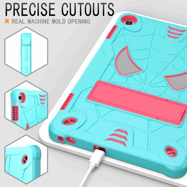 For Lenovo Tab M10 3rd Gen Spider Texture Silicone Hybrid PC Tablet Case with Shoulder Strap(Mint Green + Rose Red) - Lenovo by PMC TechLife | Online Shopping South Africa | PMC TechLife | Buy Now Pay Later Mobicred