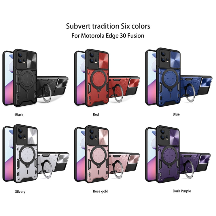 For Motorola Edge 30 Fusion CD Texture Sliding Camshield Magnetic Holder Phone Case(Pink) - free shipping - PMC TechLife - Order now!