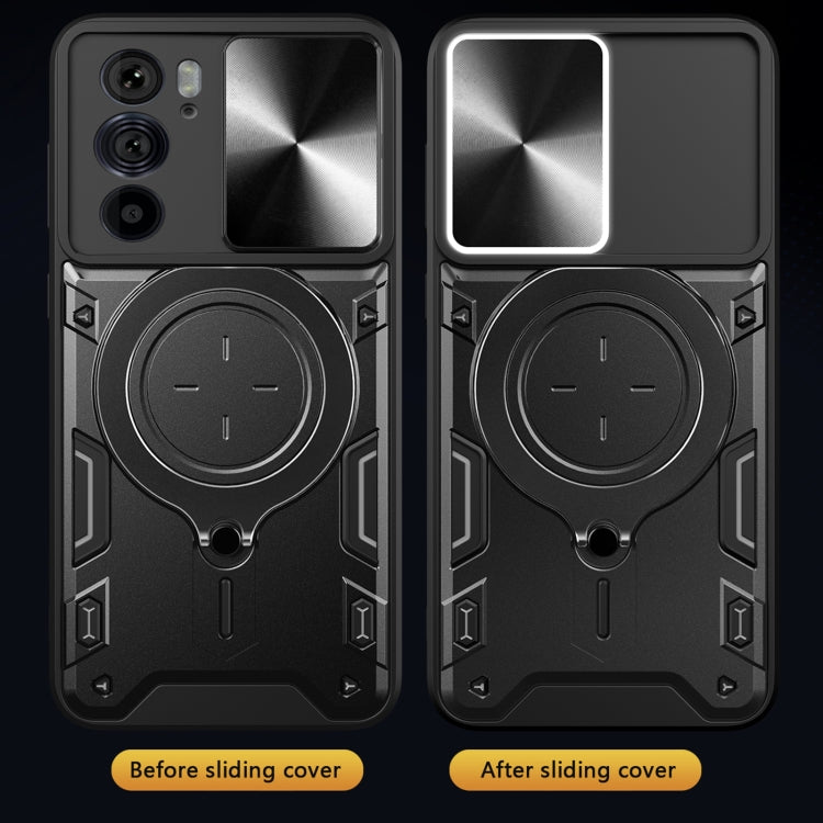 For Motorola Edge 30 Pro CD Texture Sliding Camshield Magnetic Holder Phone Case(Purple) - free shipping - PMC TechLife - Order now!