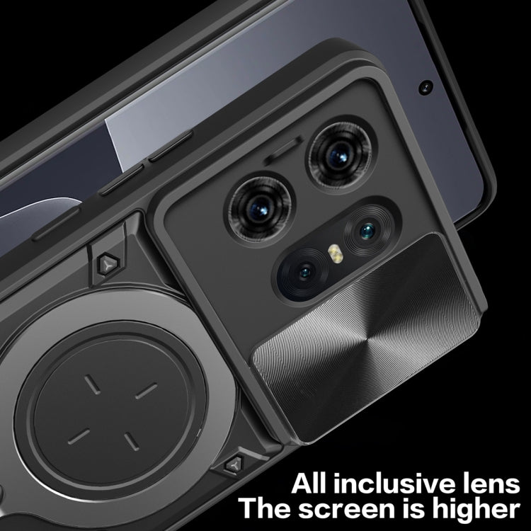 For Motorola Edge 50 Pro Global CD Texture Sliding Camshield Magnetic Holder Phone Case(Purple) - free shipping - PMC TechLife - Order now!