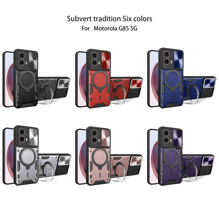 For Motorola Moto G85 CD Texture Sliding Camshield Magnetic Holder Phone Case(Pink) - free shipping - PMC TechLife - Order now!