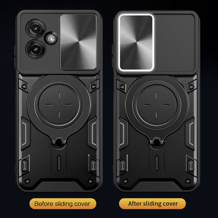 For Motorola Moto G55 CD Texture Sliding Camshield Magnetic Holder Phone Case(Red) - free shipping - PMC TechLife - Order now!