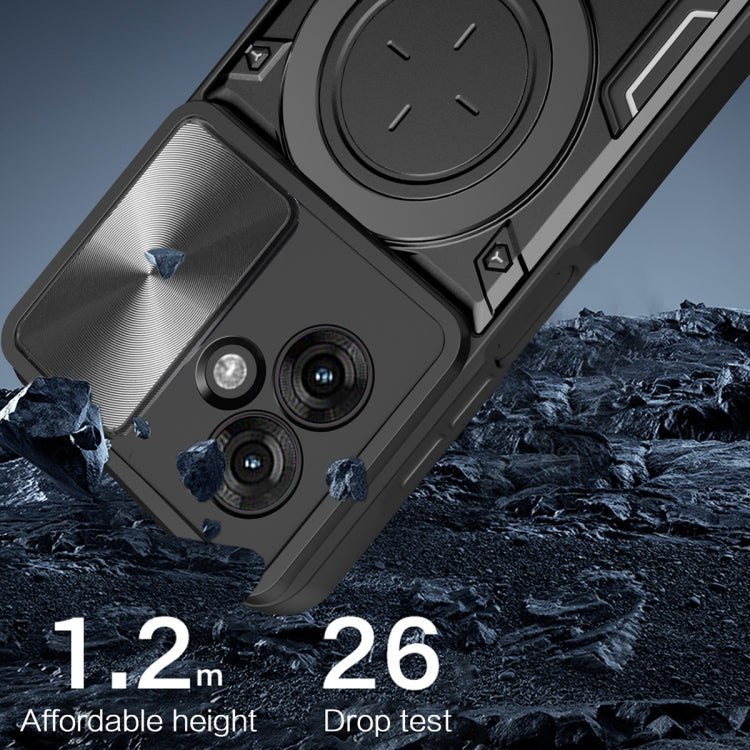 For Motorola Moto G55 CD Texture Sliding Camshield Magnetic Holder Phone Case(Purple) - free shipping - PMC TechLife - Order now!