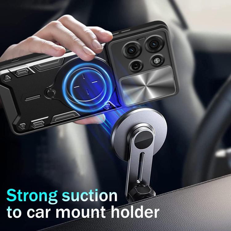 For Motorola Moto G75 5G CD Texture Sliding Camshield Magnetic Holder Phone Case(Black) - free shipping - PMC TechLife - Order now!