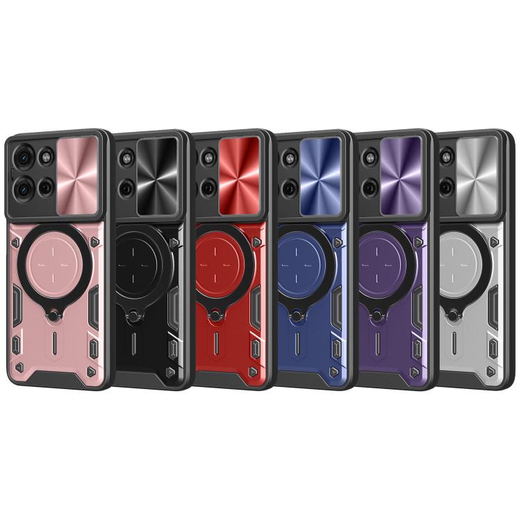 For Motorola Moto G75 5G CD Texture Sliding Camshield Magnetic Holder Phone Case(Red) - free shipping - PMC TechLife - Order now!