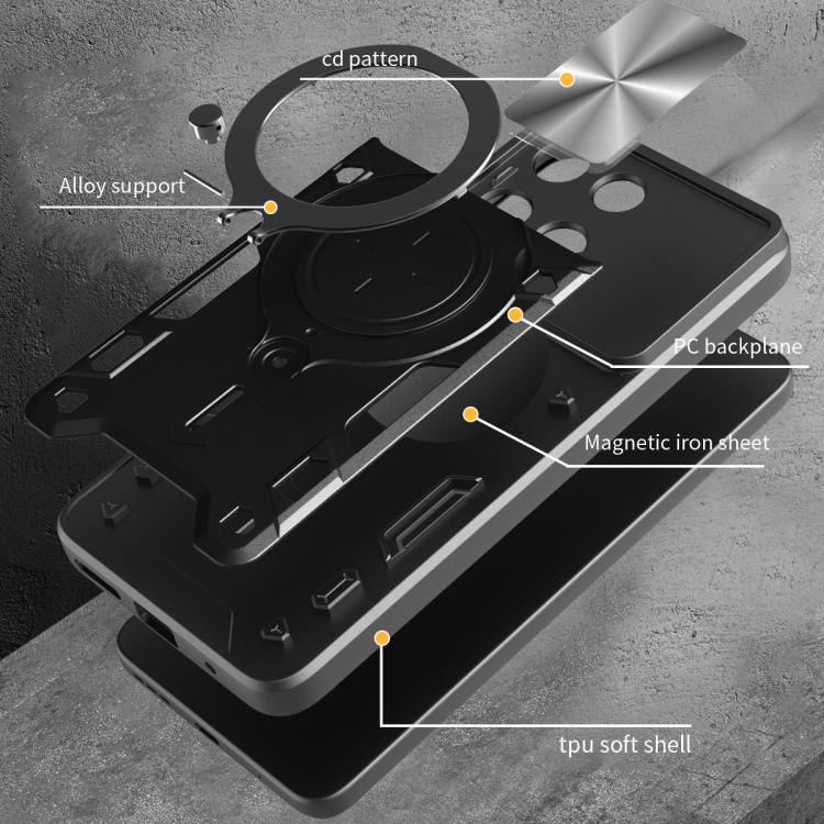 For Motorola Moto G75 5G CD Texture Sliding Camshield Magnetic Holder Phone Case(Red) - free shipping - PMC TechLife - Order now!