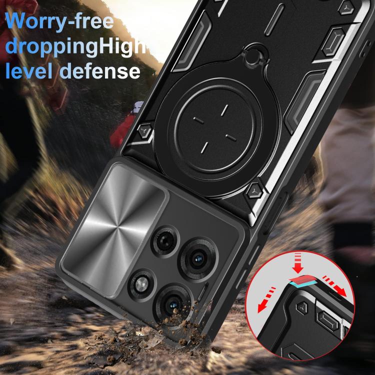 For Motorola Moto G75 5G CD Texture Sliding Camshield Magnetic Holder Phone Case(Red) - free shipping - PMC TechLife - Order now!