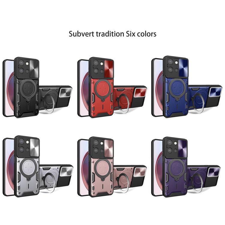 For Motorola Moto G 2025 CD Texture Sliding Camshield Magnetic Holder Phone Case(Silver) - free shipping - PMC TechLife - Order now!