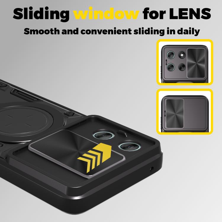 For Motorola Moto G56 5G CD Texture Sliding Camshield Magnetic Holder Phone Case(Purple) - free shipping - PMC TechLife - Order now!