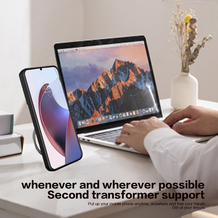 For OPPO Reno10 5G Global CD Texture Sliding Camshield Magnetic Holder Phone Case(Blue) - OPPO Cases by PMC TechLife | Online Shopping South Africa | PMC TechLife | Buy Now Pay Later Mobicred