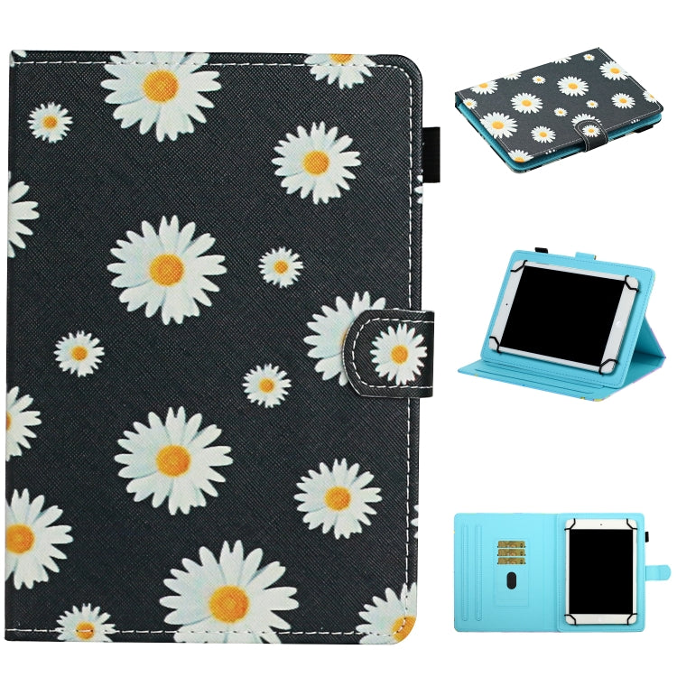 For 10 inch Universal Tablet PC Flower Pattern Horizontal Flip Leather Case with Card Slots & Holder(Small Daisies) - 10 - 11 inch by PMC TechLife | Online Shopping South Africa | PMC TechLife | Buy Now Pay Later Mobicred