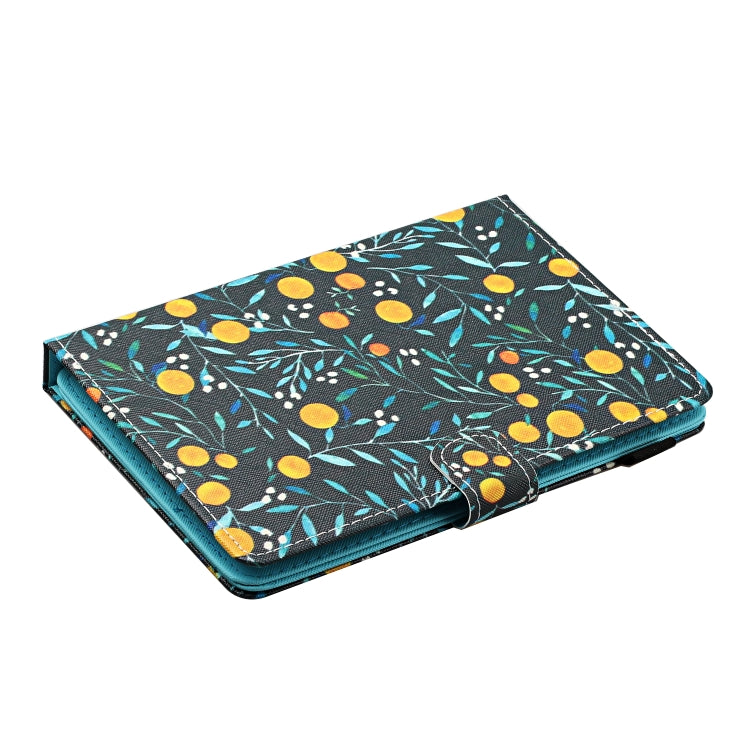 For 10 inch Universal Tablet PC Flower Pattern Horizontal Flip Leather Case with Card Slots & Holder(Yellow Fruit) - 10 - 11 inch by PMC TechLife | Online Shopping South Africa | PMC TechLife | Buy Now Pay Later Mobicred