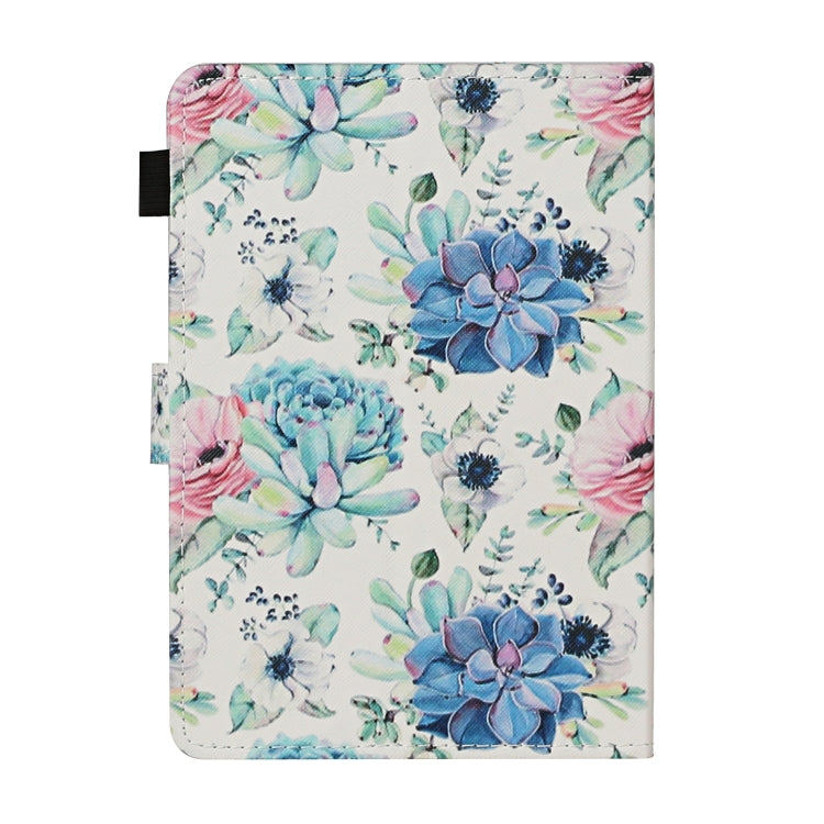 For 10 inch Universal Tablet PC Flower Pattern Horizontal Flip Leather Case with Card Slots & Holder(Blue Flower On White) - 10 - 11 inch by PMC TechLife | Online Shopping South Africa | PMC TechLife | Buy Now Pay Later Mobicred
