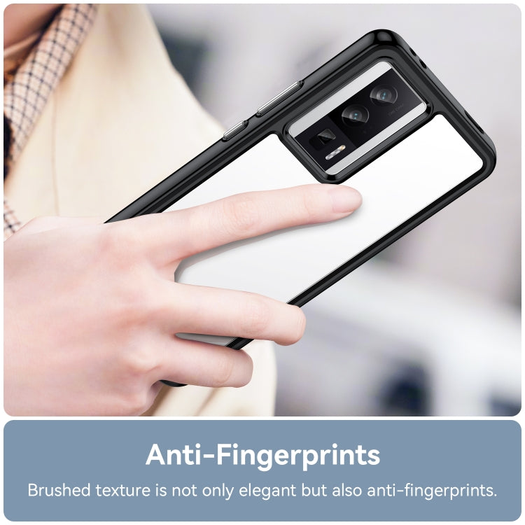 For Xiaomi Poco F5 Pro Colorful Series Acrylic Hybrid TPU Phone Case(Black) - Xiaomi Cases by PMC TechLife | Online Shopping South Africa | PMC TechLife | Buy Now Pay Later Mobicred