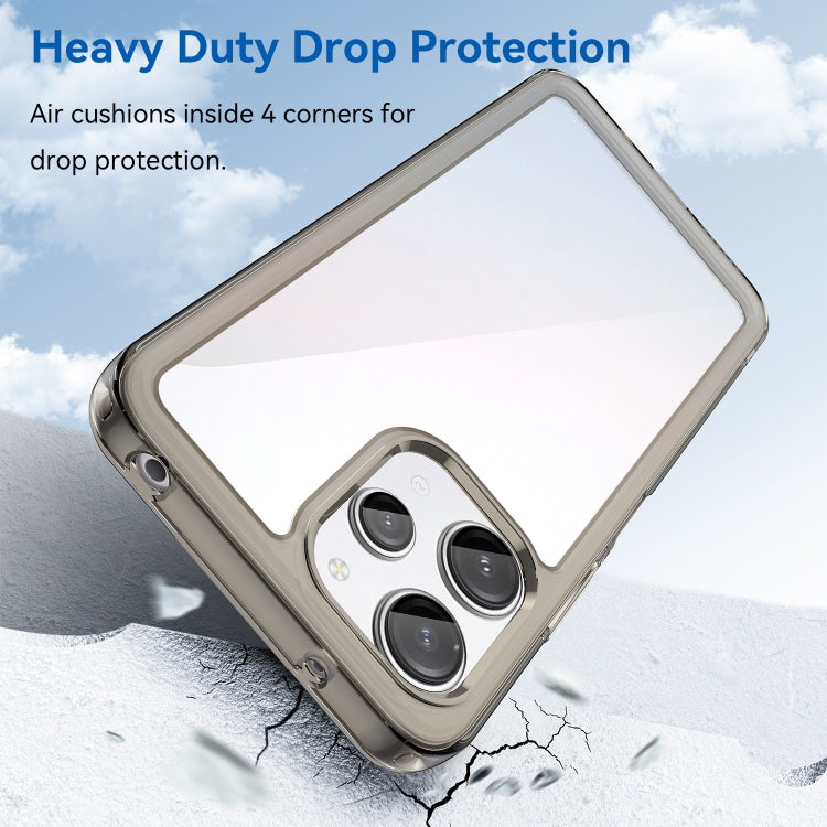 For Xiaomi Poco M6 Pro 5G Colorful Series Acrylic Hybrid TPU Phone Case(Transparent Grey) - Xiaomi Cases by PMC TechLife | Online Shopping South Africa | PMC TechLife | Buy Now Pay Later Mobicred