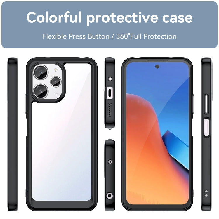 For Xiaomi Poco M6 Pro 5G Colorful Series Acrylic Hybrid TPU Phone Case(Black) - Xiaomi Cases by PMC TechLife | Online Shopping South Africa | PMC TechLife | Buy Now Pay Later Mobicred