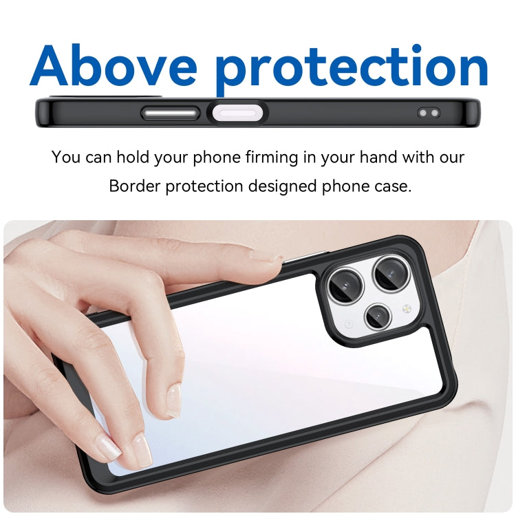 For Xiaomi Poco M6 Pro 5G Colorful Series Acrylic Hybrid TPU Phone Case(Black) - Xiaomi Cases by PMC TechLife | Online Shopping South Africa | PMC TechLife | Buy Now Pay Later Mobicred