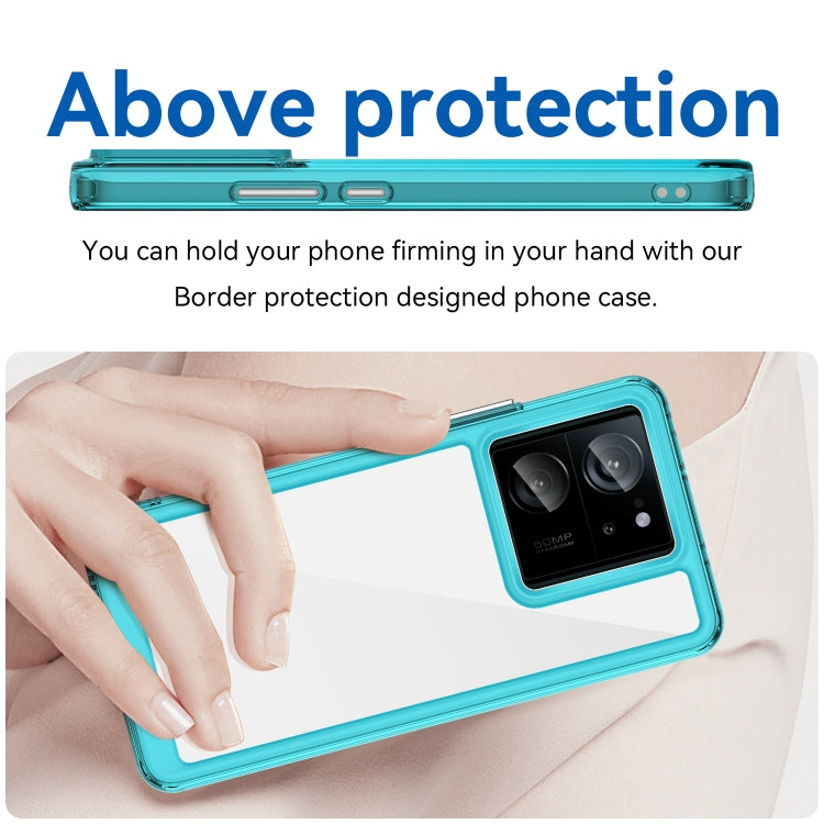 For Xiaomi Redmi K60 Ultra Colorful Series Acrylic Hybrid TPU Phone Case(Transparent Blue) - Redmi K60 Ultra Cases by PMC TechLife | Online Shopping South Africa | PMC TechLife | Buy Now Pay Later Mobicred