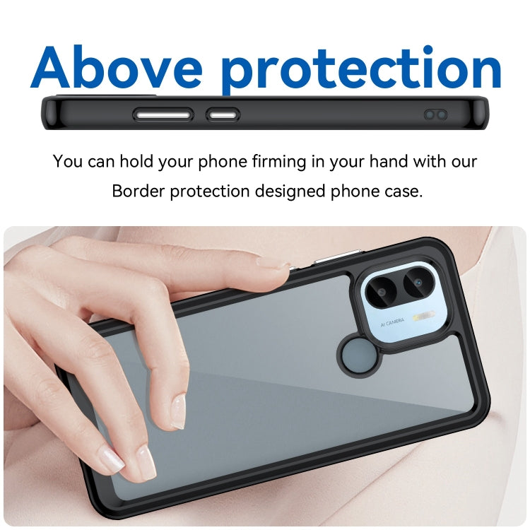 For Xiaomi Redmi A2+ Colorful Series Acrylic Hybrid TPU Phone Case(Black) - Xiaomi Cases by PMC TechLife | Online Shopping South Africa | PMC TechLife | Buy Now Pay Later Mobicred