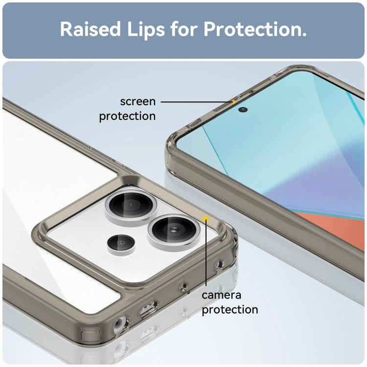 For Xiaomi Redmi Note 13 Pro+ Colorful Series Acrylic Hybrid TPU Phone Case(Transparent Grey) - Note 13 Pro+ Cases by PMC TechLife | Online Shopping South Africa | PMC TechLife | Buy Now Pay Later Mobicred