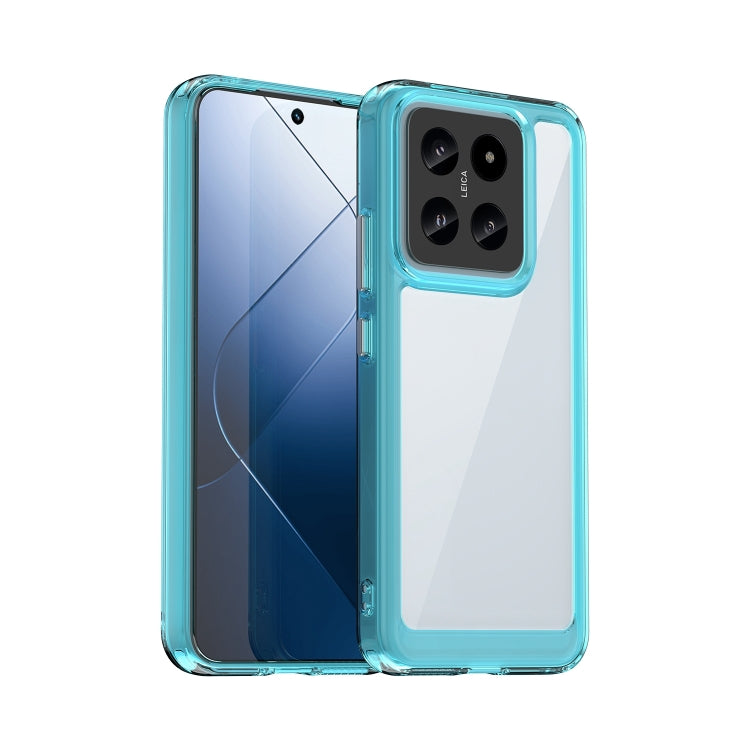 For Xiaomi 14 Colorful Series Acrylic Hybrid TPU Phone Case(Transparent Blue) - 14 Cases by PMC TechLife | Online Shopping South Africa | PMC TechLife | Buy Now Pay Later Mobicred