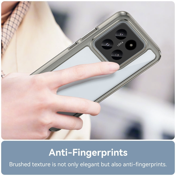 For Xiaomi 14 Colorful Series Acrylic Hybrid TPU Phone Case(Transparent Grey) - 14 Cases by PMC TechLife | Online Shopping South Africa | PMC TechLife | Buy Now Pay Later Mobicred
