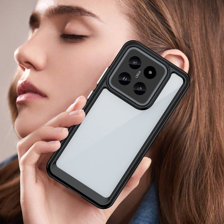 For Xiaomi 14 Colorful Series Acrylic Hybrid TPU Phone Case(Black) - free shipping - PMC TechLife - Order now!