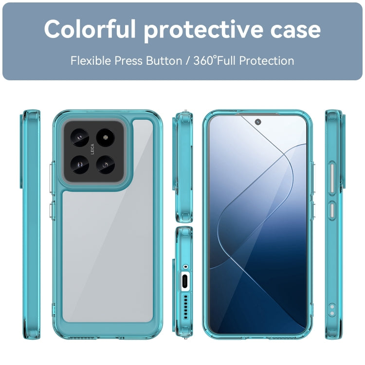 For Xiaomi 14 Pro Colorful Series Acrylic Hybrid TPU Phone Case(Transparent Blue) - 14 Pro Cases by PMC TechLife | Online Shopping South Africa | PMC TechLife | Buy Now Pay Later Mobicred