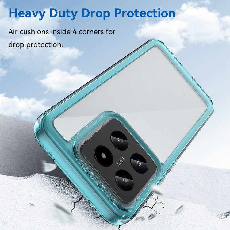 For Xiaomi 14 Pro Colorful Series Acrylic Hybrid TPU Phone Case(Transparent Blue) - 14 Pro Cases by PMC TechLife | Online Shopping South Africa | PMC TechLife | Buy Now Pay Later Mobicred