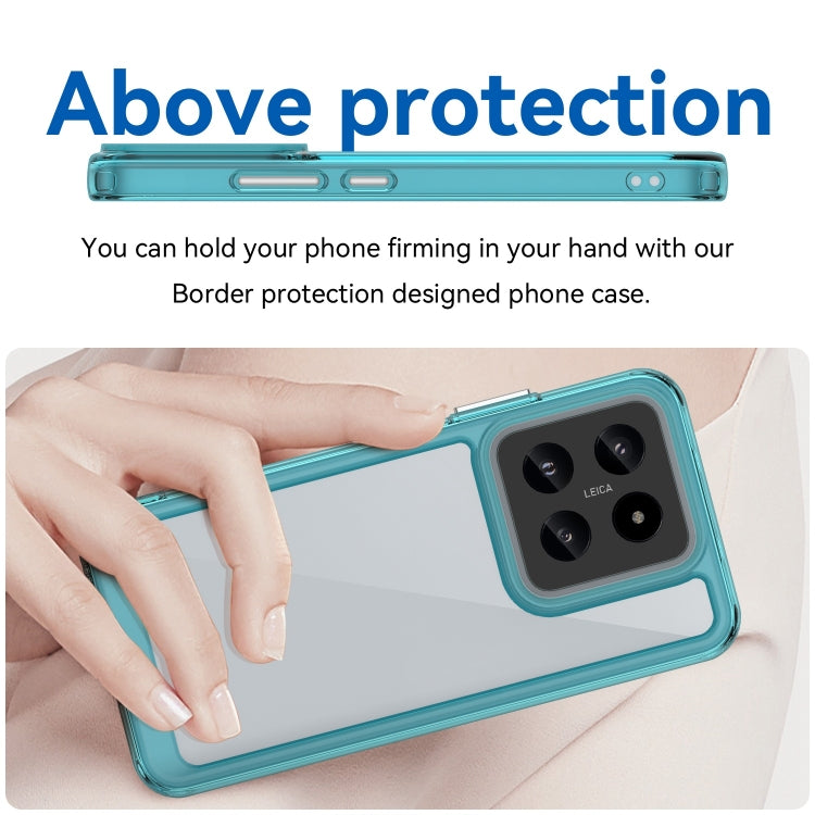 For Xiaomi 14 Pro Colorful Series Acrylic Hybrid TPU Phone Case(Transparent Blue) - 14 Pro Cases by PMC TechLife | Online Shopping South Africa | PMC TechLife | Buy Now Pay Later Mobicred