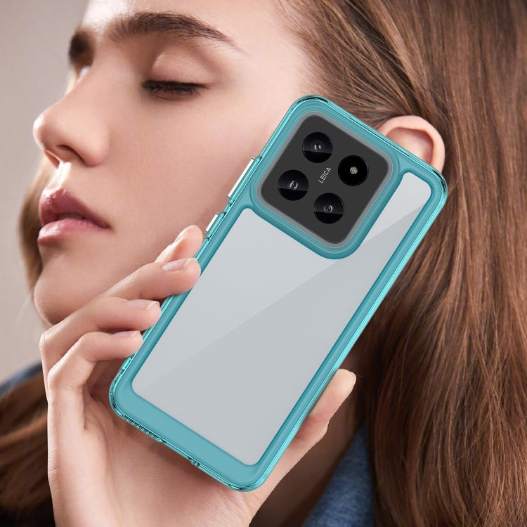 For Xiaomi 14 Pro Colorful Series Acrylic Hybrid TPU Phone Case(Transparent Blue) - 14 Pro Cases by PMC TechLife | Online Shopping South Africa | PMC TechLife | Buy Now Pay Later Mobicred
