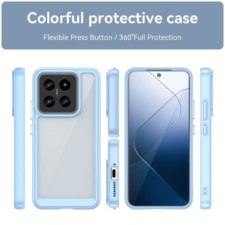 For Xiaomi 14 Pro Colorful Series Acrylic Hybrid TPU Phone Case(Blue) - 14 Pro Cases by PMC TechLife | Online Shopping South Africa | PMC TechLife | Buy Now Pay Later Mobicred