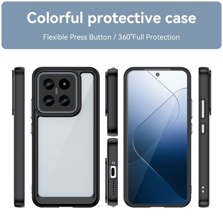 For Xiaomi 14 Pro Colorful Series Acrylic Hybrid TPU Phone Case(Black) - 14 Pro Cases by PMC TechLife | Online Shopping South Africa | PMC TechLife | Buy Now Pay Later Mobicred