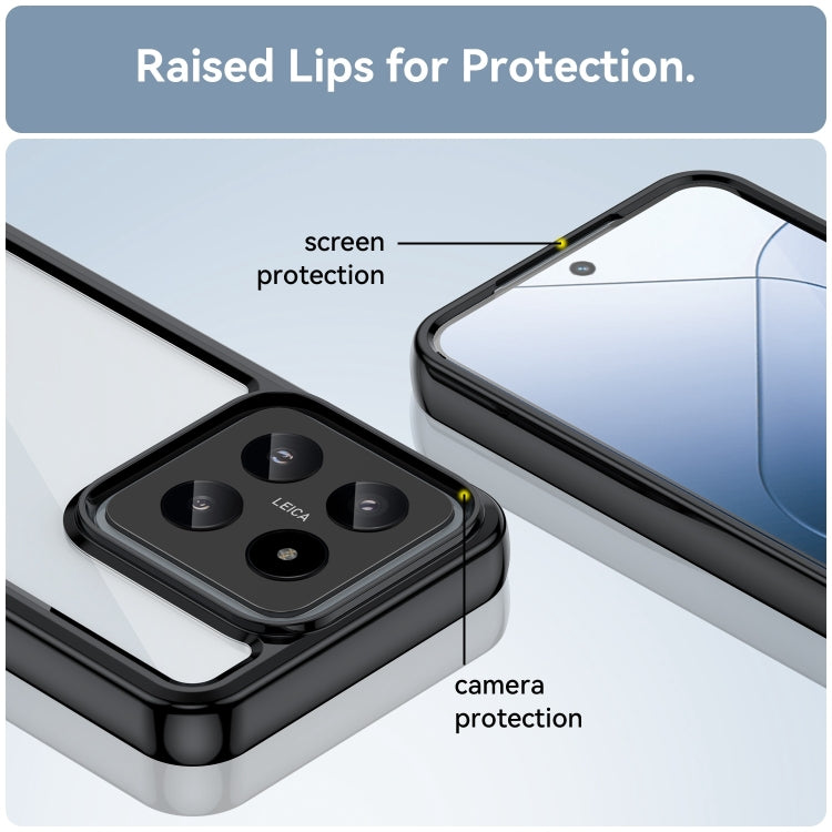 For Xiaomi 14 Pro Colorful Series Acrylic Hybrid TPU Phone Case(Black) - 14 Pro Cases by PMC TechLife | Online Shopping South Africa | PMC TechLife | Buy Now Pay Later Mobicred