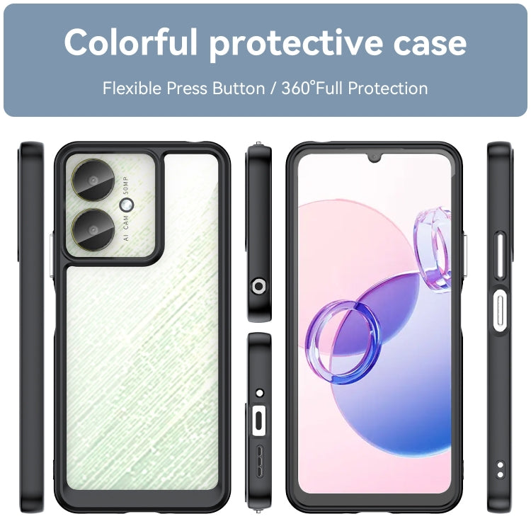 For Xiaomi Poco C65 Colorful Series Acrylic Hybrid TPU Phone Case(Black) - Xiaomi Cases by PMC TechLife | Online Shopping South Africa | PMC TechLife | Buy Now Pay Later Mobicred