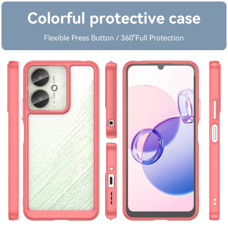 For Xiaomi Redmi 13C 5G Colorful Series Acrylic Hybrid TPU Phone Case(Red) - Xiaomi Cases by PMC TechLife | Online Shopping South Africa | PMC TechLife | Buy Now Pay Later Mobicred