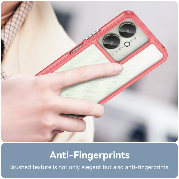 For Xiaomi Redmi 13C 5G Colorful Series Acrylic Hybrid TPU Phone Case(Red) - Xiaomi Cases by PMC TechLife | Online Shopping South Africa | PMC TechLife | Buy Now Pay Later Mobicred