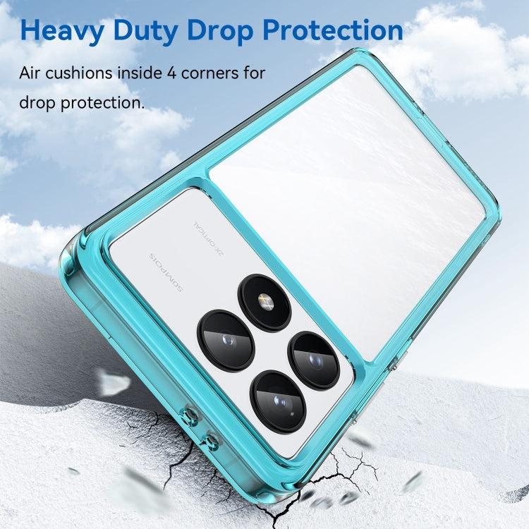 For Xiaomi Redmi K70 Colorful Series Acrylic Hybrid TPU Phone Case(Transparent Blue) - K70 Cases by PMC TechLife | Online Shopping South Africa | PMC TechLife | Buy Now Pay Later Mobicred