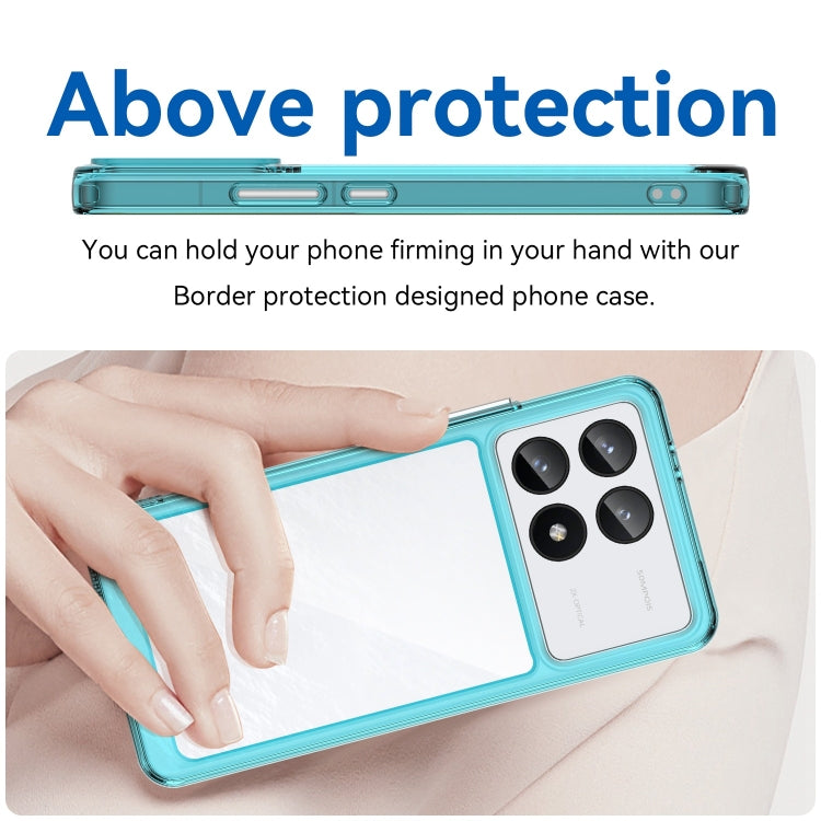 For Xiaomi Redmi K70 Colorful Series Acrylic Hybrid TPU Phone Case(Transparent Blue) - K70 Cases by PMC TechLife | Online Shopping South Africa | PMC TechLife | Buy Now Pay Later Mobicred