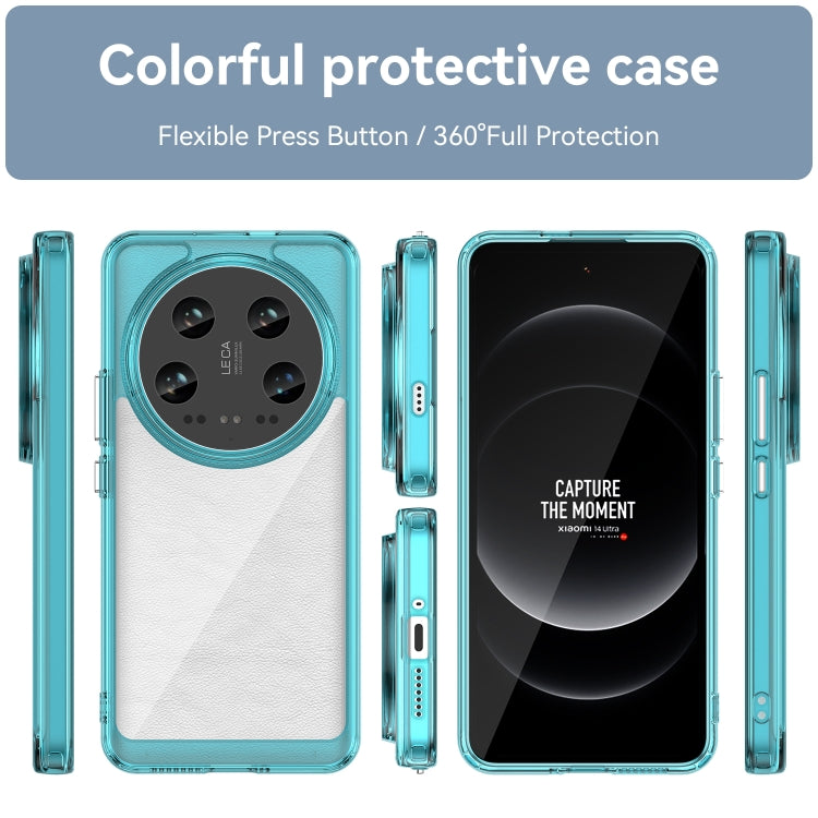For Xiaomi 14 Ultra Colorful Series Acrylic Hybrid TPU Phone Case(Transparent Blue) - 14 Ultra Cases by PMC TechLife | Online Shopping South Africa | PMC TechLife | Buy Now Pay Later Mobicred
