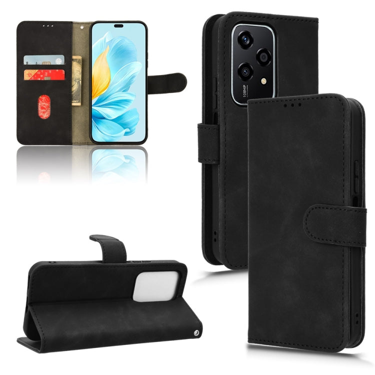 For Honor 200 Lite Skin Feel Magnetic Flip Leather Phone Case(Black) - Honor Cases by PMC TechLife | Online Shopping South Africa | PMC TechLife | Buy Now Pay Later Mobicred