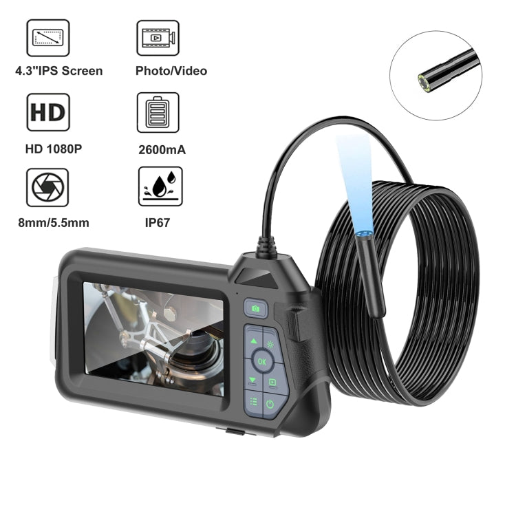 M60 4.3 inch Single Camera with Screen Endoscope, Length:1m(5.5mm) -  by PMC TechLife | Online Shopping South Africa | PMC TechLife | Buy Now Pay Later Mobicred